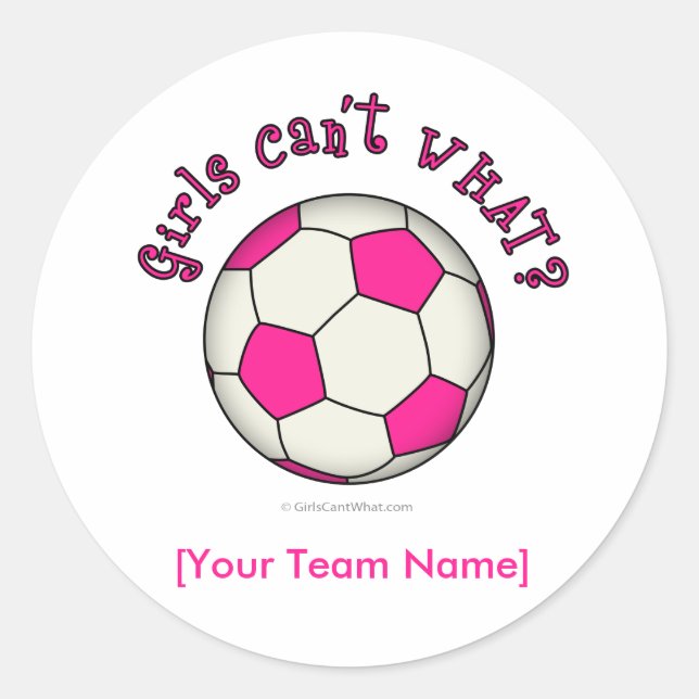 Fußball in Rosa Runder Aufkleber (Vorderseite)