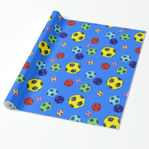Fußball in vielen Farben Geschenkpapier