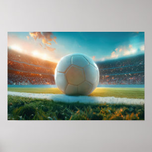 Fußball in weiß poster