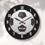 Fußball-Individuelle Name Große Wanduhr<br><div class="desc">Fußballuhr personalisierten Namens. Entwickelt von Thisisnotme©</div>