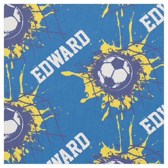 Fußball individuelle Name Muster Stoff (Nahaufnahme)