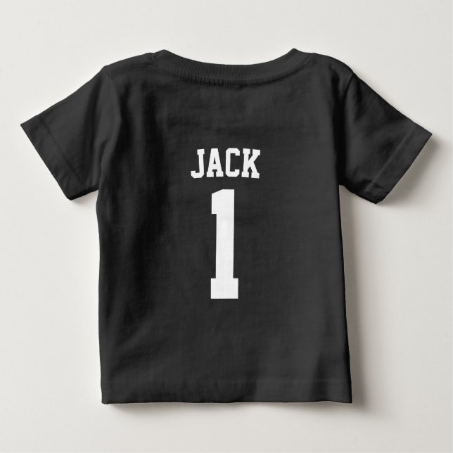 Fußball Individuelle Name und Anzahl Baby T-shirt (Rückseite)