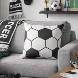 Fußball inspiriertes Muster geometrischer Druck Kissen