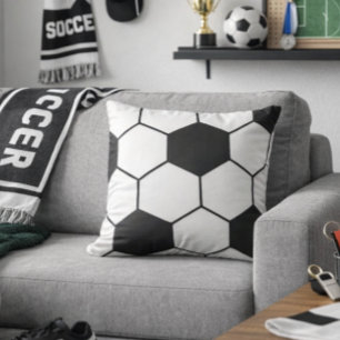 Fußball-Inspiriertes Muster Geometrischer Druck Kissen