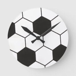 Fußball-Inspiriertes Muster Geometrischer Druck Runde Wanduhr