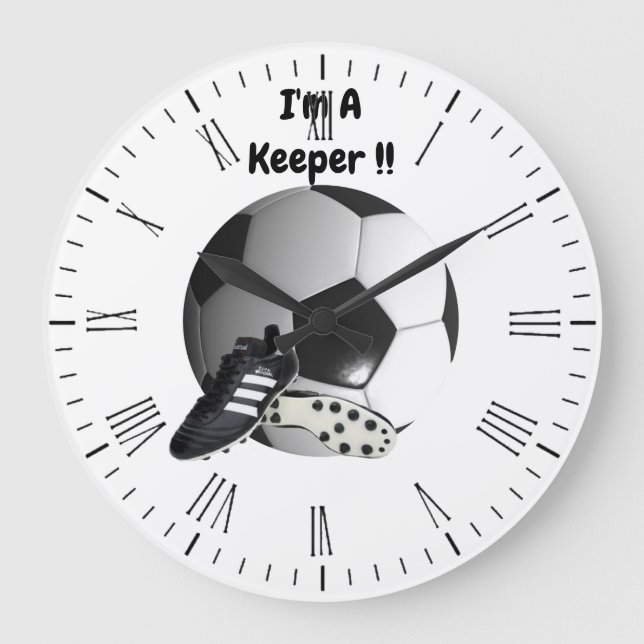 Fußball ist ein Hüter, Wall-Uhr Große Wanduhr (Vorderseite)