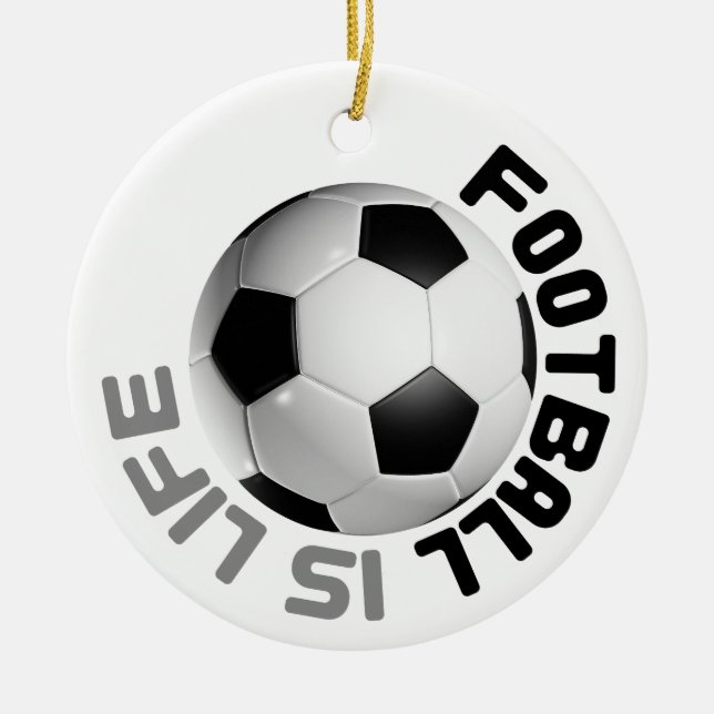 Fußball ist Leben Keramik Ornament (Vorne)