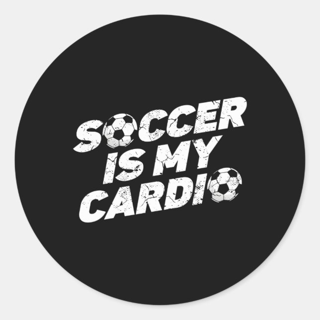 Fußball ist mein Cardio Football Player Sports Soc Runder Aufkleber (Vorderseite)