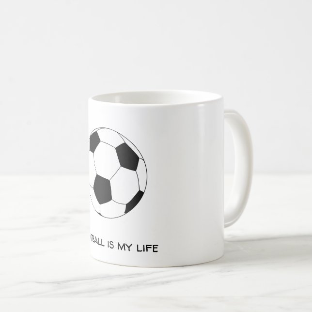 Fußball ist mein Leben Kaffeetasse (VorderseiteRechts)