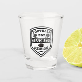 Fußball ist mein Lieblingssaison Logo Grau Schwarz Schnapsglas