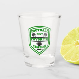 Fußball ist mein Lieblingssaison Logo Grün Schwarz Schnapsglas