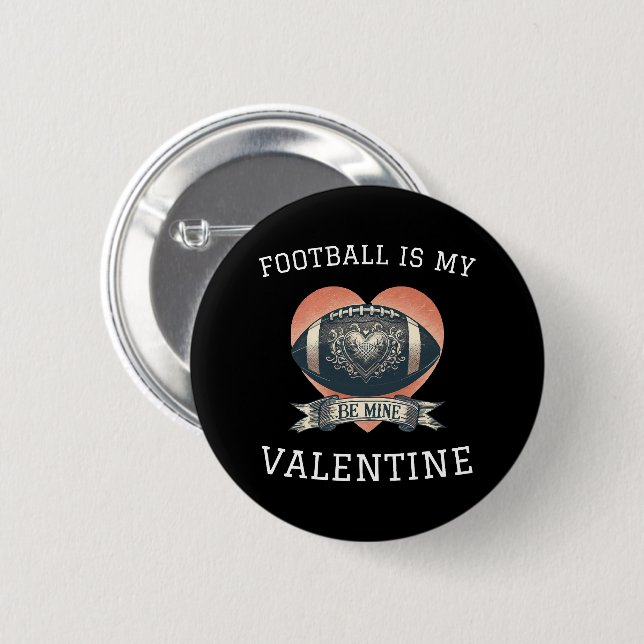 Fußball ist mein Valentine Button (Vorne & Hinten)