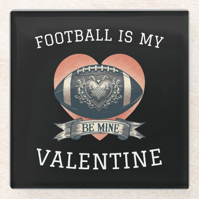 Fußball ist mein Valentine Glasuntersetzer (Vorderseite)