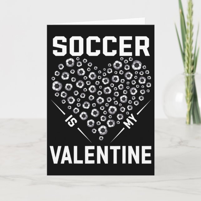 Fußball ist mein Valentins-Fußballliebhaber Herz V Karte (Vorderseite)