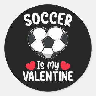 Fußball ist mein Valentinstag Sport Runder Aufkleber