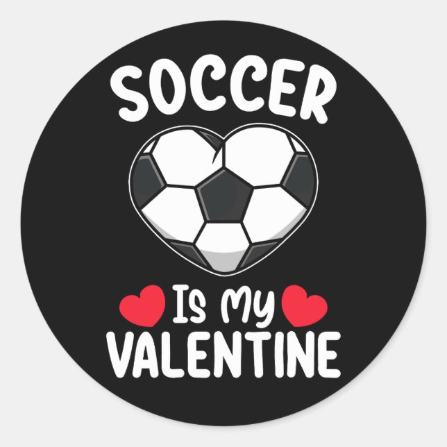 Fußball ist mein Valentinstag Sport Runder Aufkleber (Vorderseite)