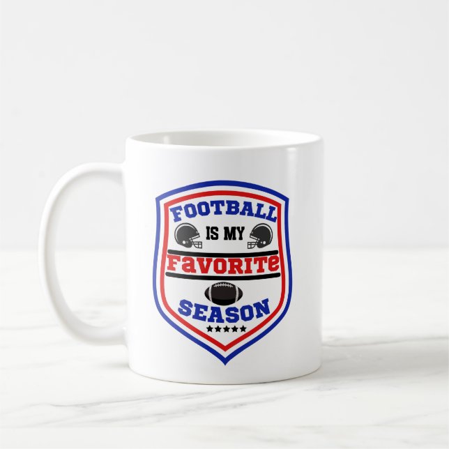 Fußball ist meine Lieblingssaison Logo Blue Red Bl Kaffeetasse (Links)
