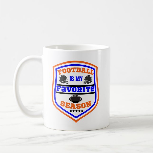 Fußball ist meine Lieblingssaison Logo Orange Blue Kaffeetasse (Links)