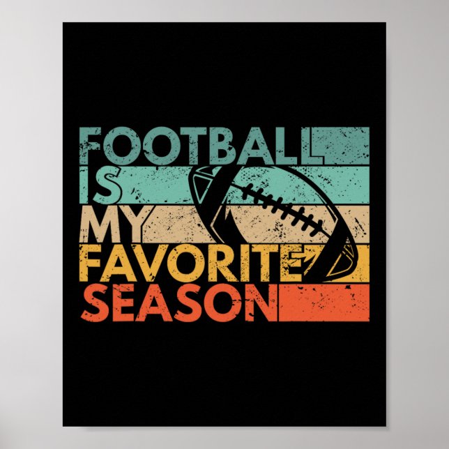Fußball ist meine Lieblingssaison Vintager Retro-F Poster (Vorne)