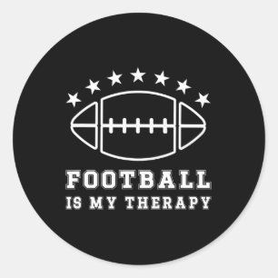 Fußball ist meine Therapie American Football Runder Aufkleber