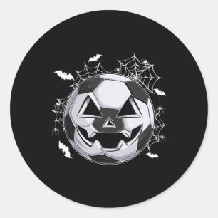 Fußball-Jack-O-Lantern-Kürbisgesicht-Halloween-Kos Runder Aufkleber