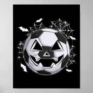 Fußball Jack O Lantern Kürbiskopf Halloween-Kostüm Poster