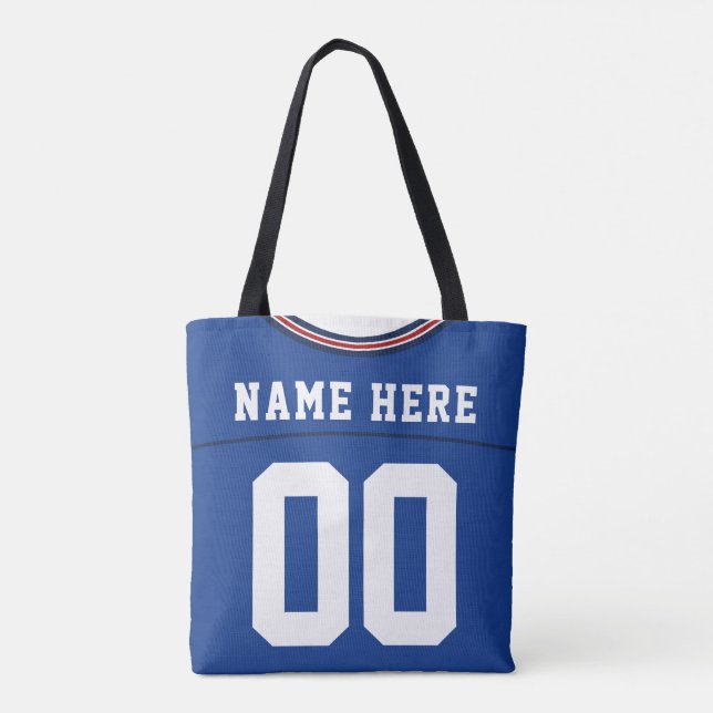 Fußball-Jersey, Blau, Name und Zahlenvorlage (Rückseite)