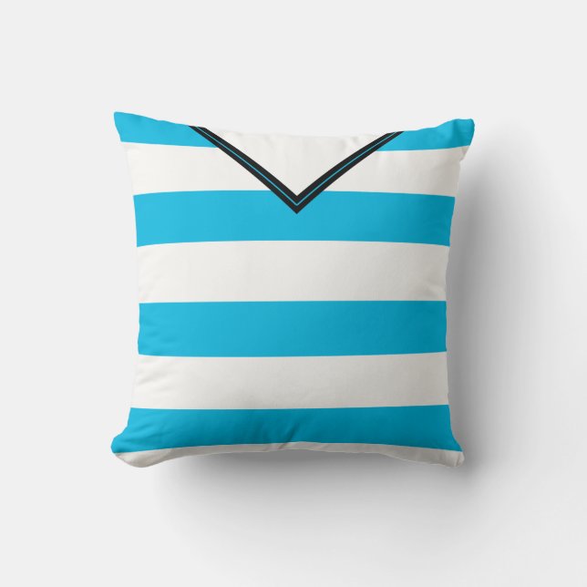 Fußball-Jersey Blue Streifen Pillow Template Kissen (Vorderseite)