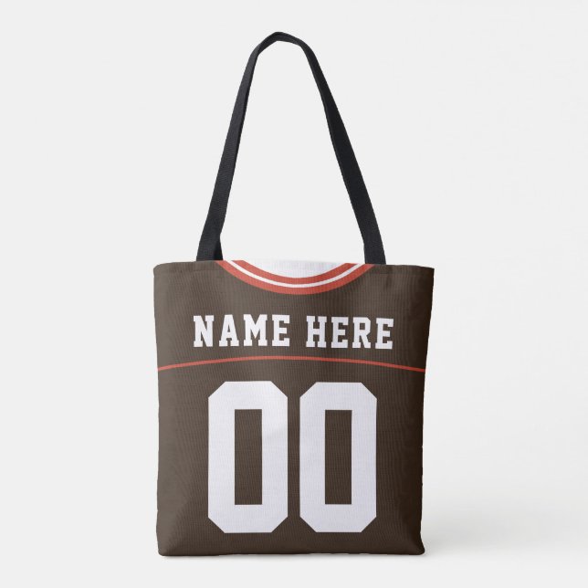 Fußball-Jersey, Brown, Name & Number Template (Rückseite)