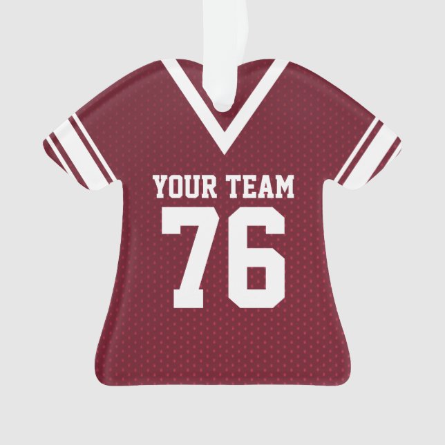 Fußball Jersey Maroon und White Ornament (Vorderseite)