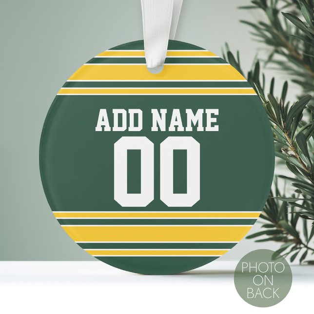 Fußball Jersey mit Individuelle Name Nummer Ornament (Personalized Photo Ornament with a Sports Jersey Design)