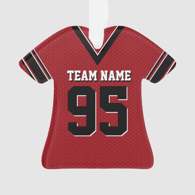 Fußball Jersey Rot und Schwarz Uniform mit Anzahl Ornament (Vorderseite)