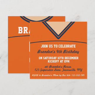 Fußball Jersey Themed Party Einladung Vorlage