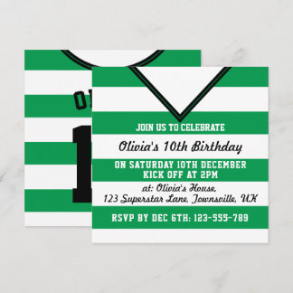 Fußball-Jersey Themed Party lädt Vorlage ein, grün