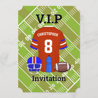 Fußball Jersey und Pitch Geburtstagsparty rot Einladung