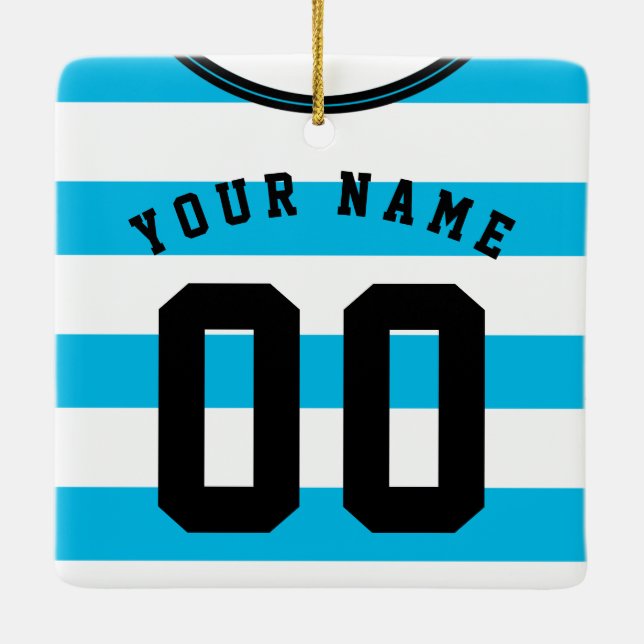 Fußball-Jersey-Vorlagendekoration, blau Keramikornament (Rückseite)