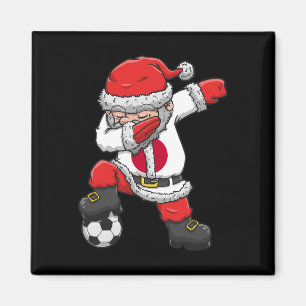 Fußball-Junge Dabbing Weihnachtsmann Weihnachten J Magnet