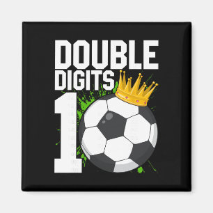 Fußball-Junge Geburtstag 10 Jahre alt Doppelziffer Magnet
