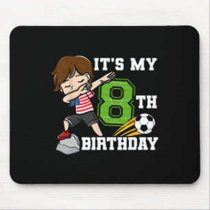 Fußball Junge Mein 8. Geburtstag Amerikanische Fla Mousepad