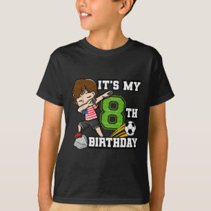 Fußball Junge Mein 8. Geburtstag Amerikanische Fla T-Shirt