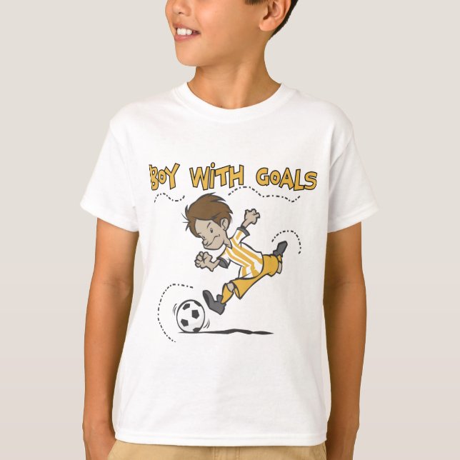 Fußball - Junge mit Goals-Hemden und GIfts T-Shirt (Vorderseite)