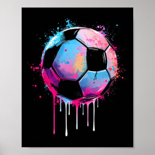 Fußball Jungen Mädchen Awesome Bunt Fußball Drip S Poster