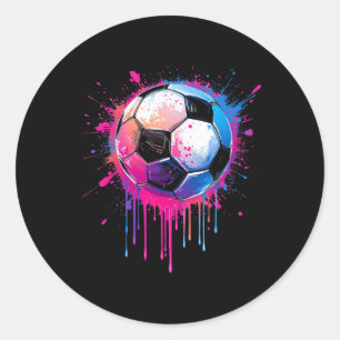 Fußball Jungen Mädchen Awesome Bunt Fußball Drip S Runder Aufkleber
