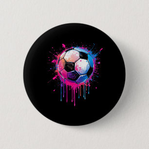 Fußball Jungen Mädchen Toll Bunt Fußball Drip Soc Button