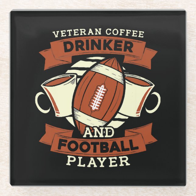 Fußball Kaffee Glasuntersetzer (Vorderseite)