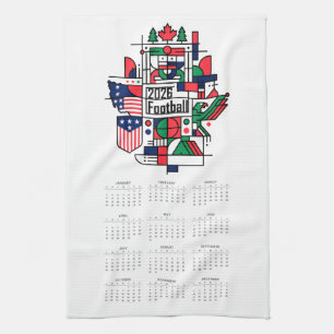Fußball-Kalender 2026 USA, Kanada, Mexiko Geschirrtuch