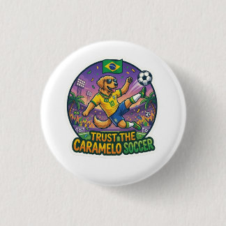 Fußball Karamell Hund Aktion Meme Aufkleber Button