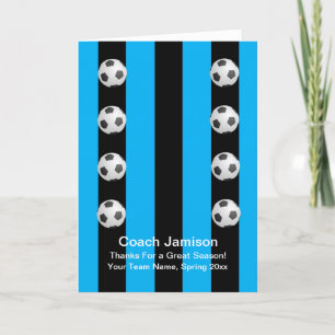 Fußball-Karte für den Reisebus, blau, unbedruckt i Dankeskarte