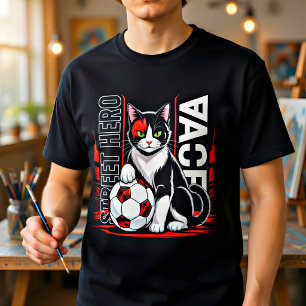 Fußball-Katz-Plakat – Street Hero Geschenk Tri-Blend Shirt