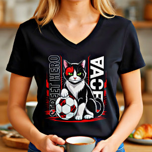 Fußball-Katz-Straßenheld Cool Grafik-Geschenk für  T-Shirt